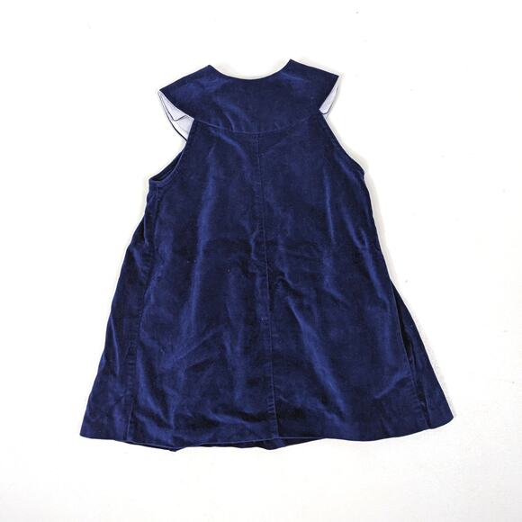 Vintage Alyssa Dress Girls Size 2-3T Navy Velvet Pinafore Holiday - Picture 3 of 4